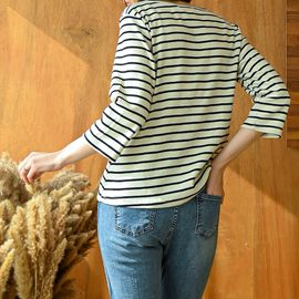 [Natural Garden] MADE N_ Feeling Good Stripe Three-Quarter Sleeve Shirt _ T-shirt that is good to coordinate in spring, Made in Korea